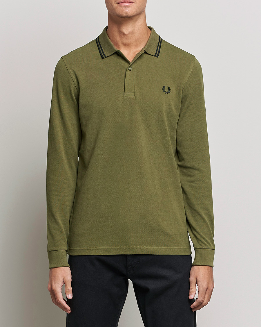 Herren | Pullover | Fred Perry | Long Sleeve Twin Tipped Shirt Uniform Green