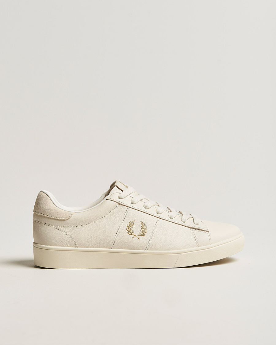 Herren | Fred Perry Spencer Tumbled Leather Sneaker Ecru | Fred Perry | Spencer Tumbled Leather Sneaker Ecru