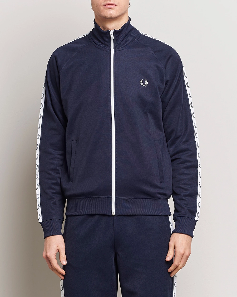 Herren | Full-zip | Fred Perry | Taped Track Jacket Carbon blue