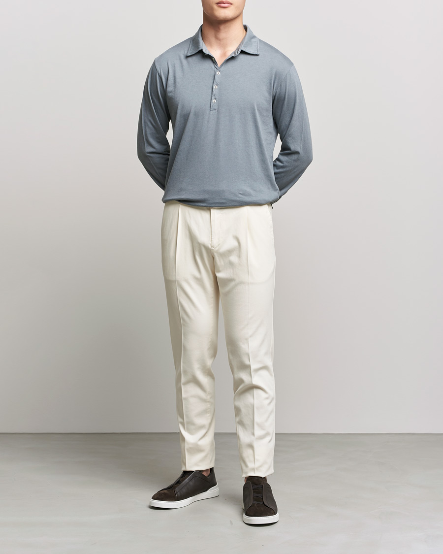 Herren | Pullover | Massimo Alba | Ischia Cotton/Cashmere Polo Smoke
