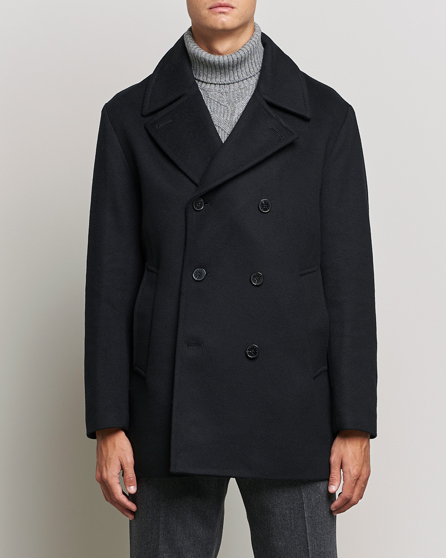 Herren | Stilvolle Jacken | Mackintosh | Dalton Wool/Cashmere Peacoat Black