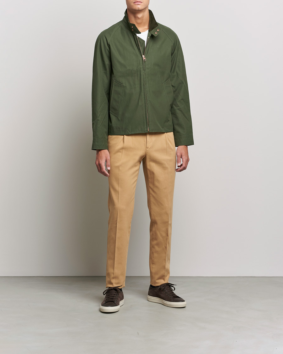 Herren | Hosen | PT01 | Slim Fit Pleated Cotton Stretch Chinos Khaki