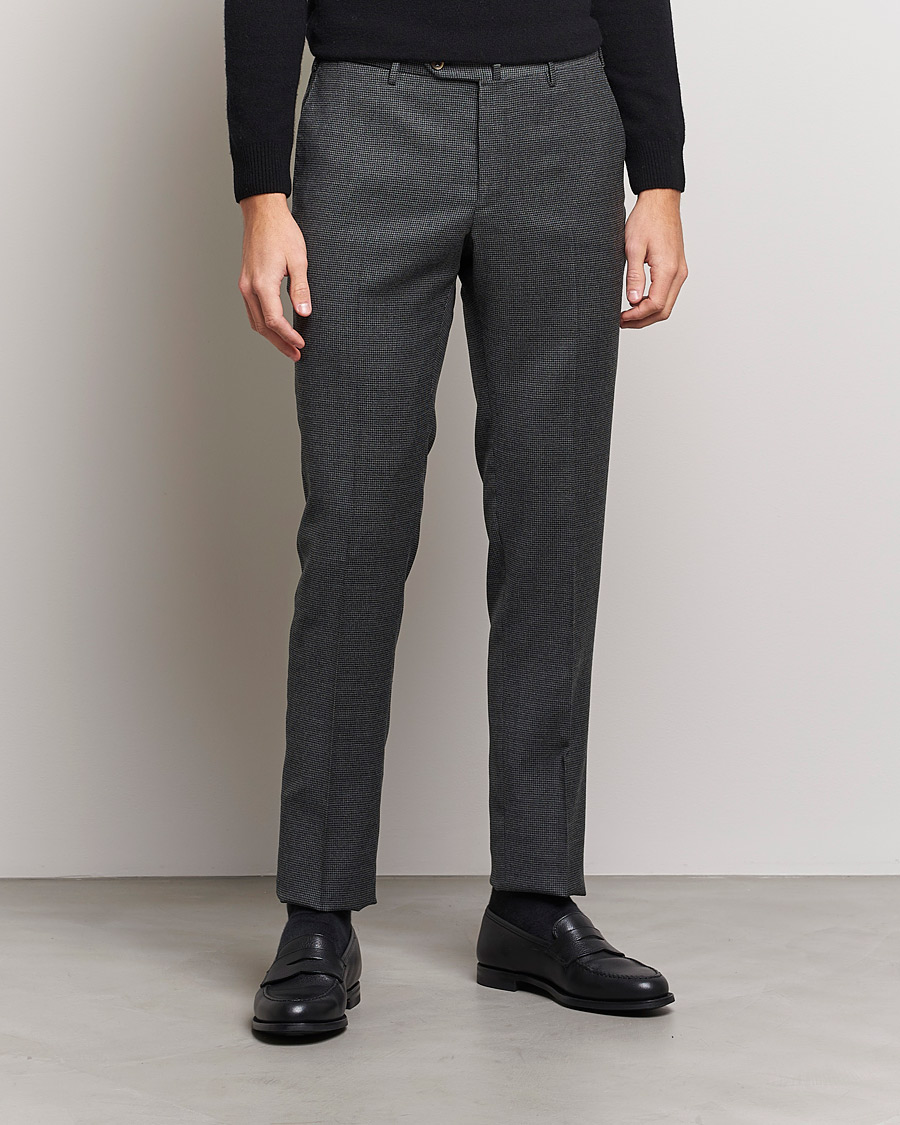 Herren | Hosen | PT01 | Slim Fit Glencheck Wool Trousers Medium Grey