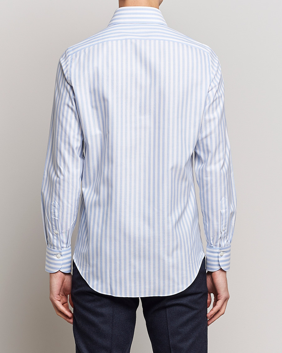 Herren | Hemden | Finamore Napoli | Milano Slim Comfort Shirt Light Blue Stripe