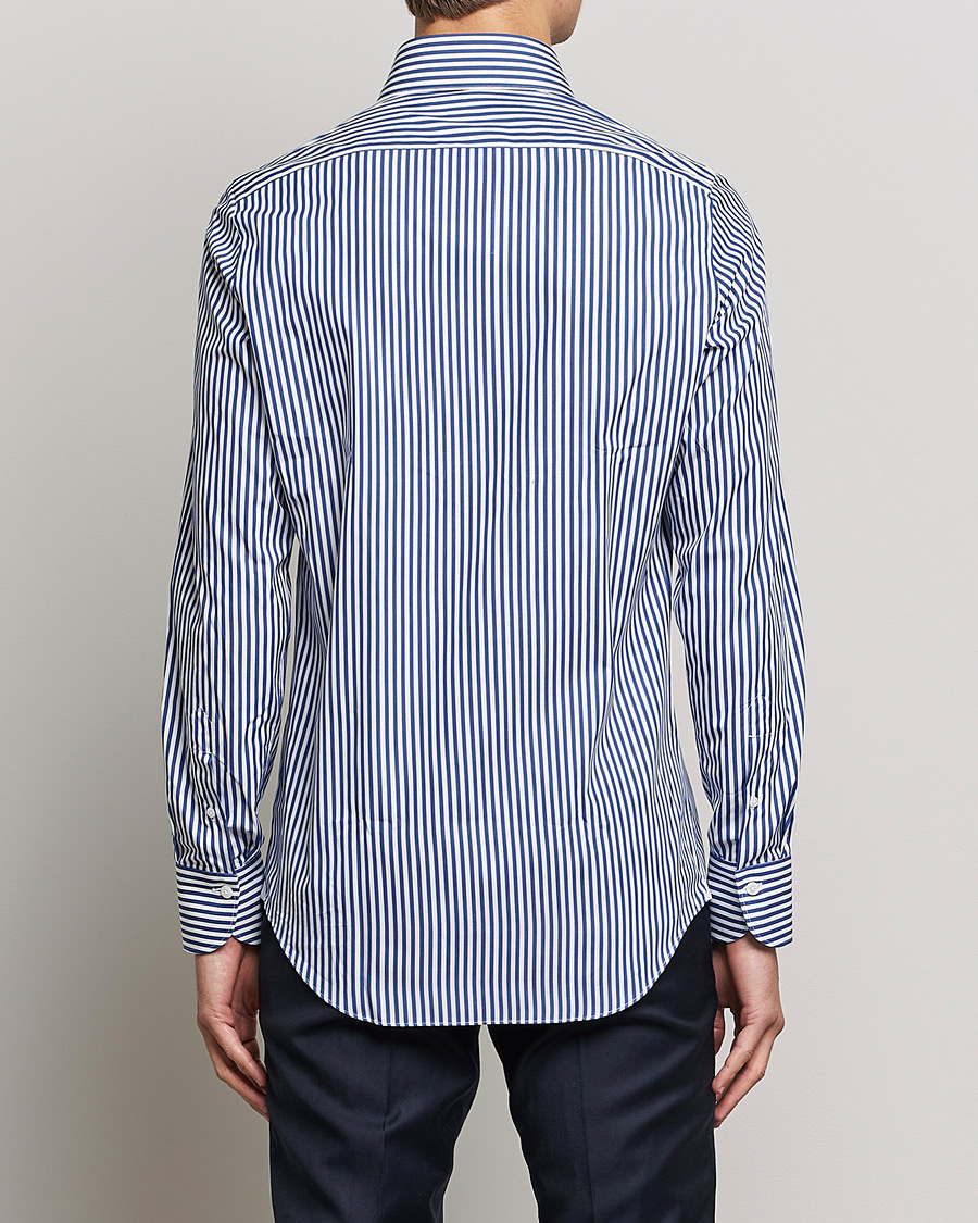 Herren | Hemden | Finamore Napoli | Milano Slim Dress Shirt Blue Stripe