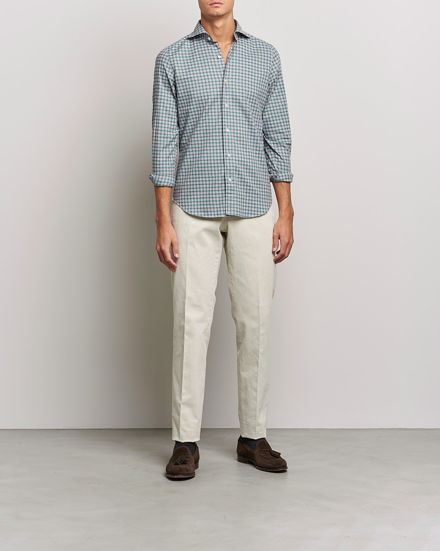 Herren | Hemden | Finamore Napoli | Tokyo Slim Shirt Green Check