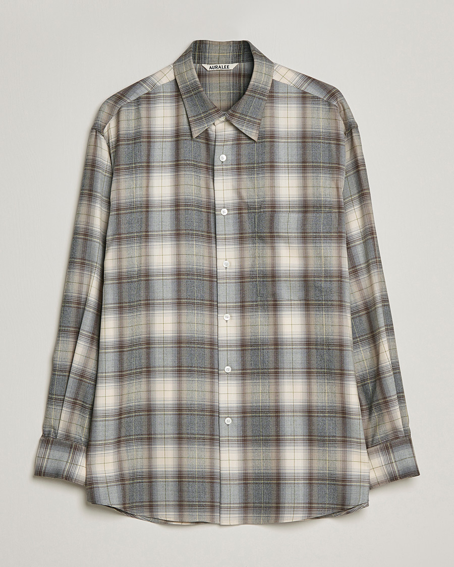 Herren | Hemden | Auralee | Super Light Wool Shirt Brown Check