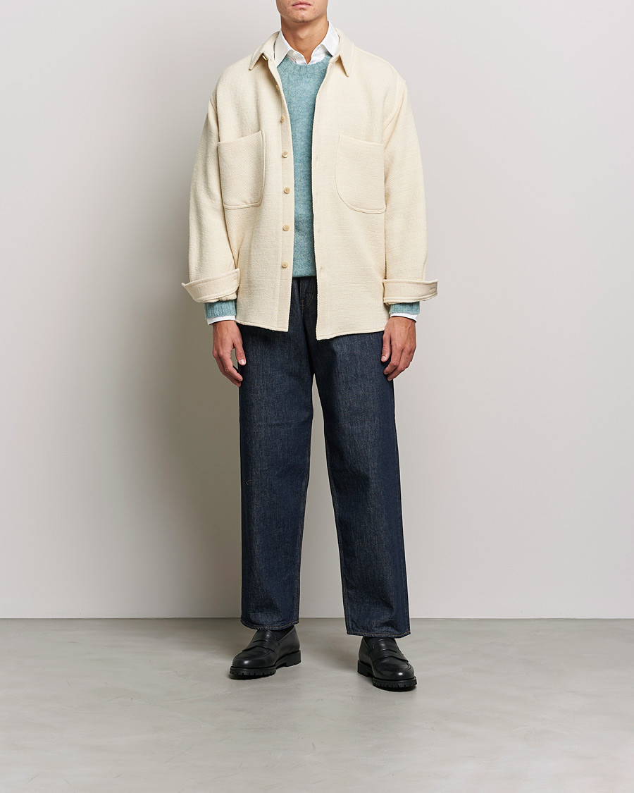 Herren | Hemden | Auralee | Double Pocket Wool Overshirt Ivory