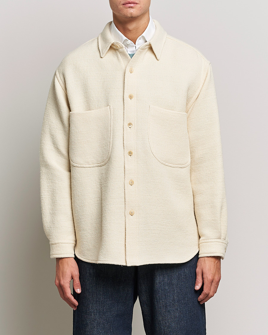 Herren | Hemden | Auralee | Double Pocket Wool Overshirt Ivory