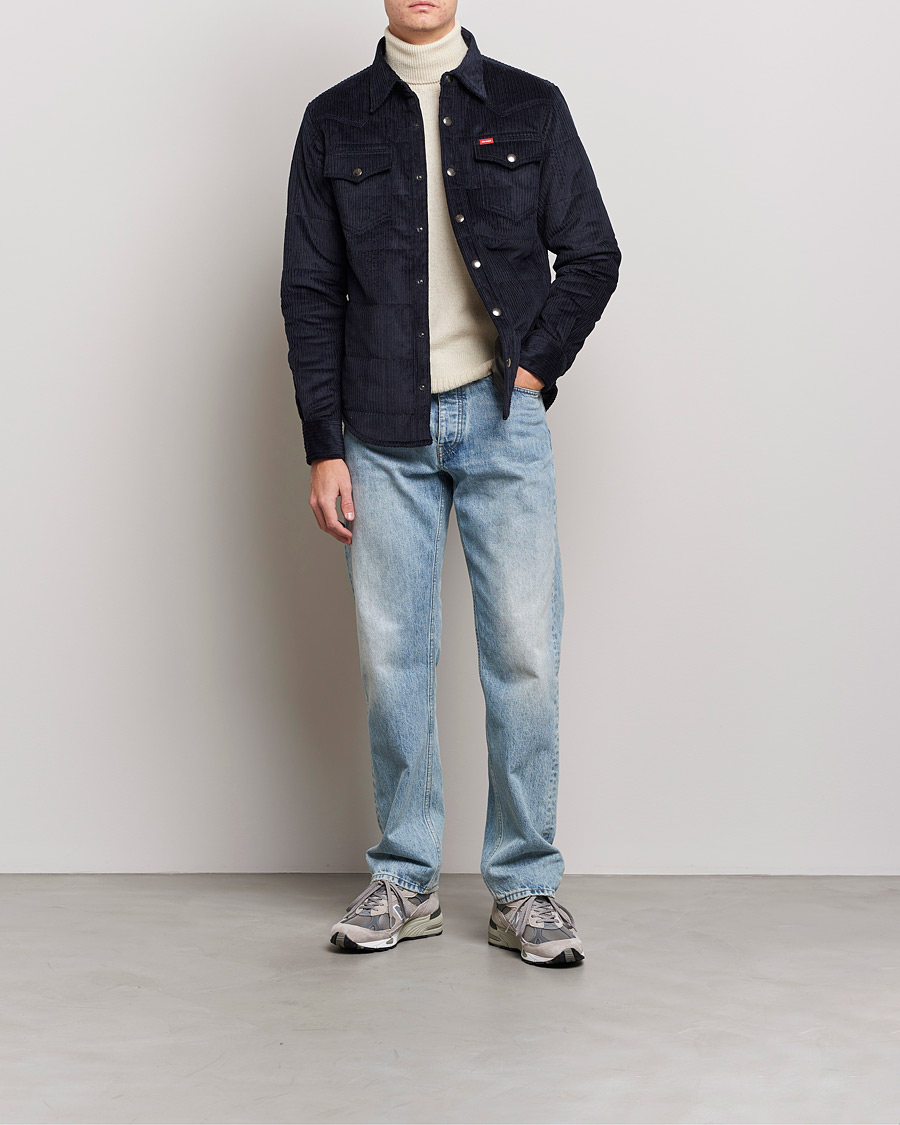 Herren | Hemden | Holubar | Montana Padded Cord Overshirt Dark Blue