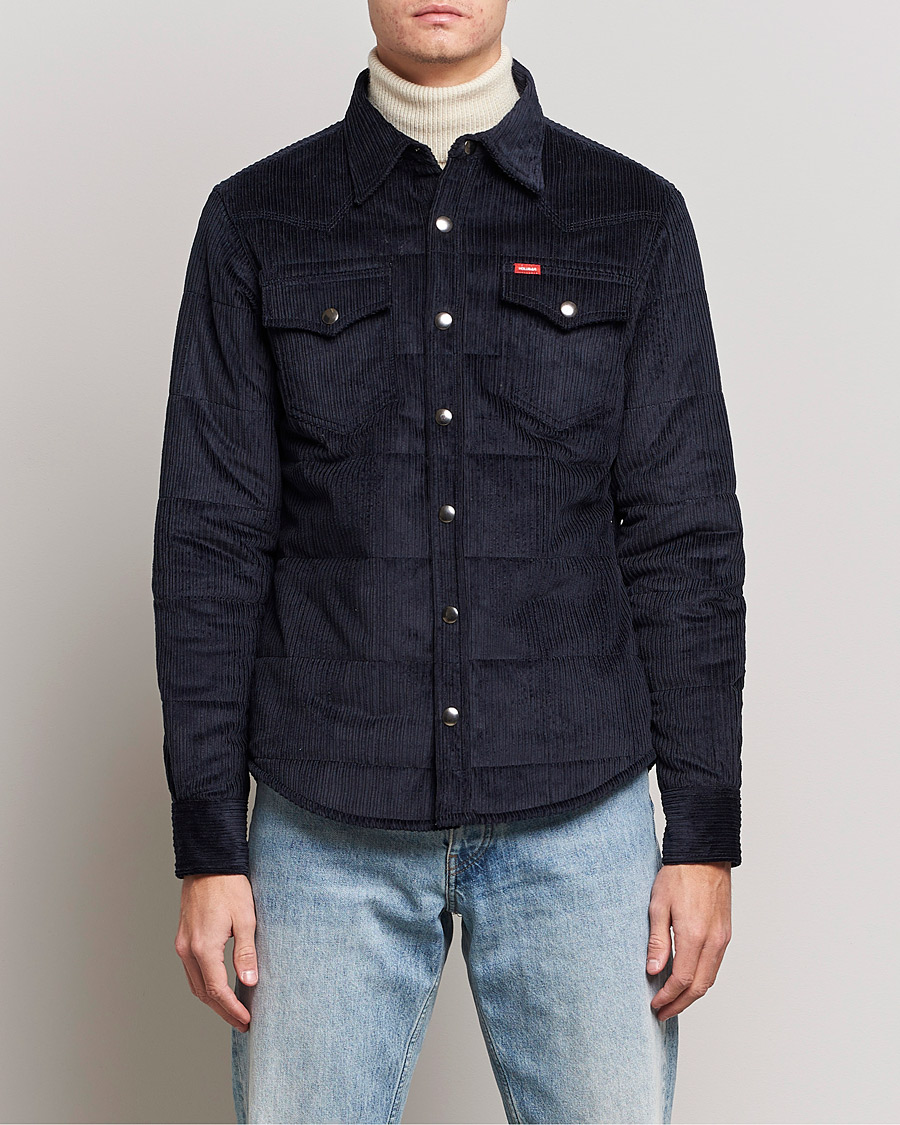 Herren | Hemden | Holubar | Montana Padded Cord Overshirt Dark Blue