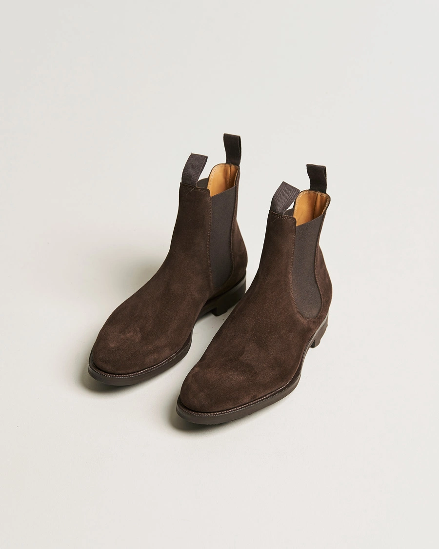 Herren | Boots | Edward Green | Newmarket Suede Chelsea Boot Espresso