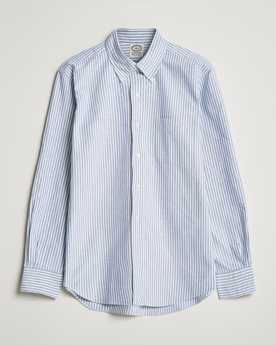 Herren | Hemden | Kamakura Shirts | Vintage Ivy Striped Oxford BD Shirt Light Blue