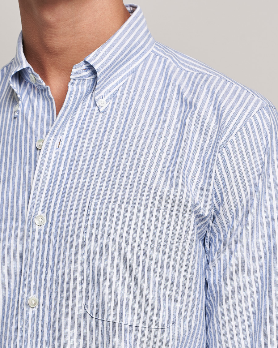 Herren | Hemden | Kamakura Shirts | Vintage Ivy Striped Oxford BD Shirt Light Blue