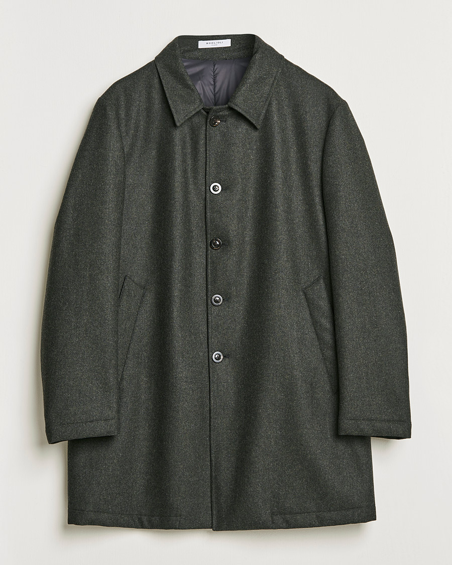 Herren | Jacken | Boglioli | Padded Wool Coat Forest Green