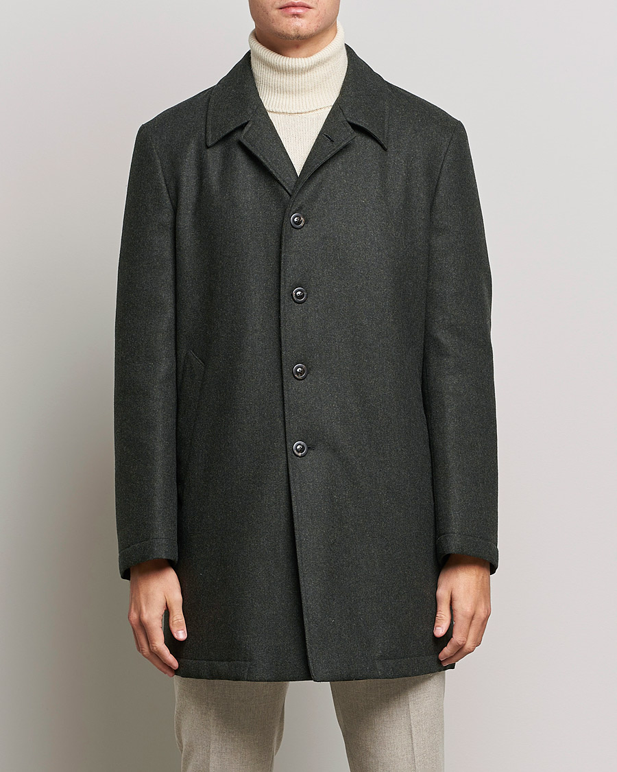 Herren | Jacken | Boglioli | Padded Wool Coat Forest Green