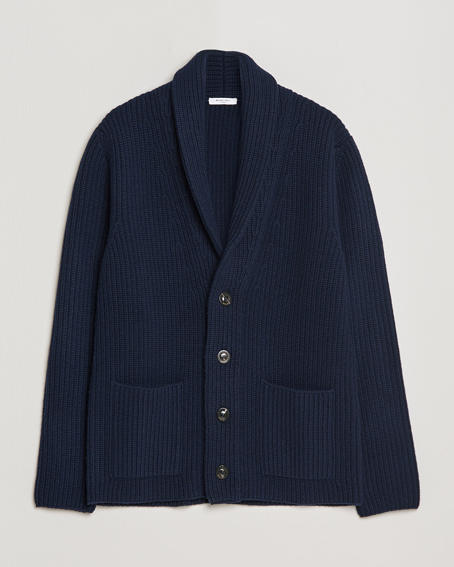 Herren | Pullover | Boglioli | Shawl Collar Cardigan Navy