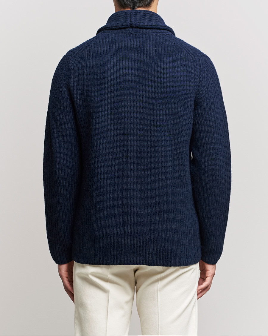 Herren | Pullover | Boglioli | Shawl Collar Cardigan Navy