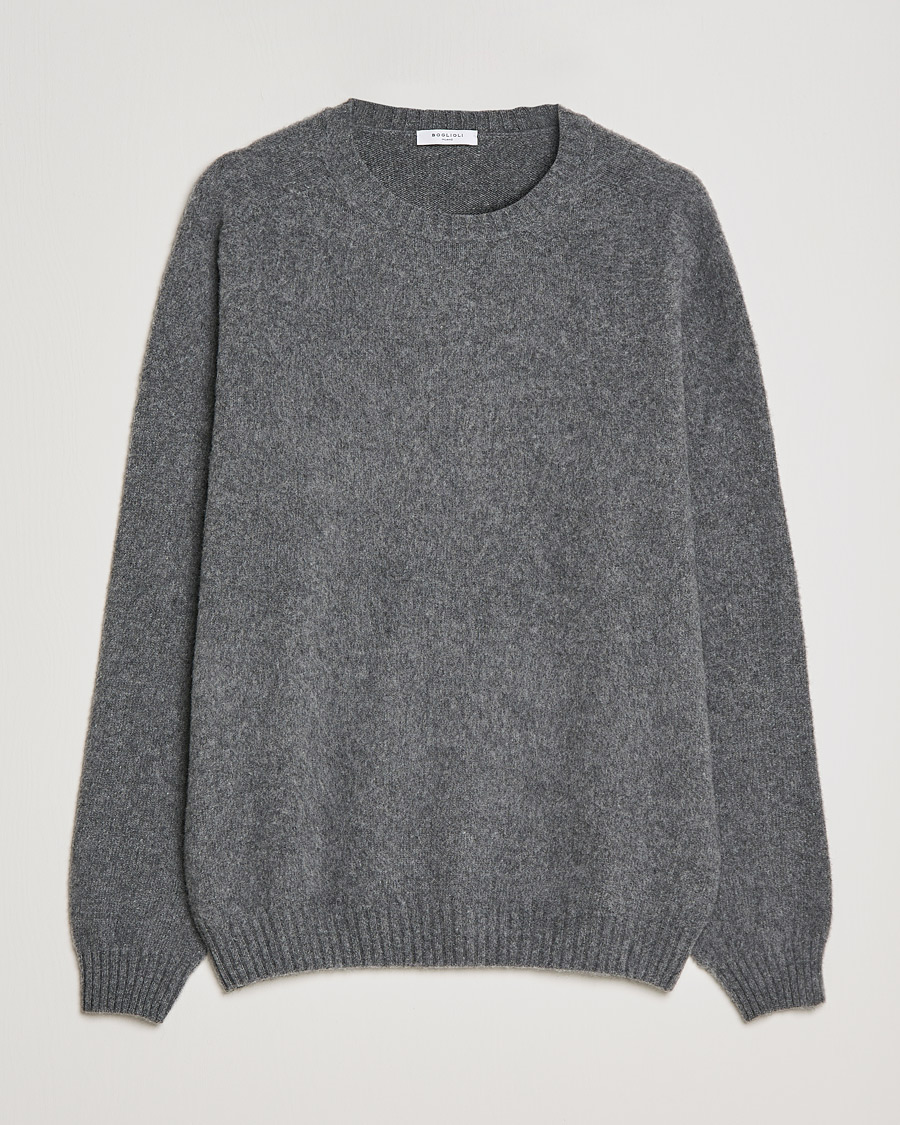 Herren | Pullover | Boglioli | Brushed Cashmere Sweater Grey Melange