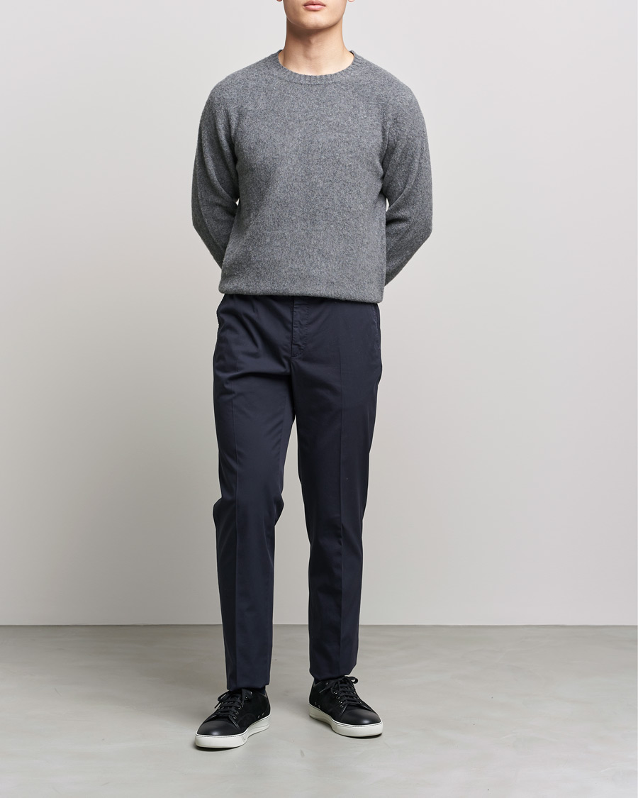 Herren | Pullover | Boglioli | Brushed Cashmere Sweater Grey Melange