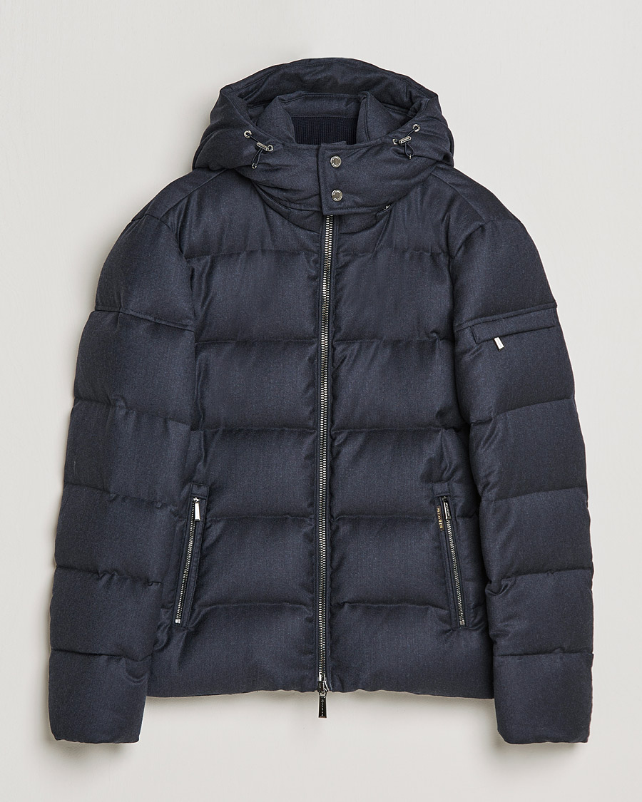 Herren | Jacken | MooRER | Brett Wool/Cashmere Hooded Jacket Blue Grey