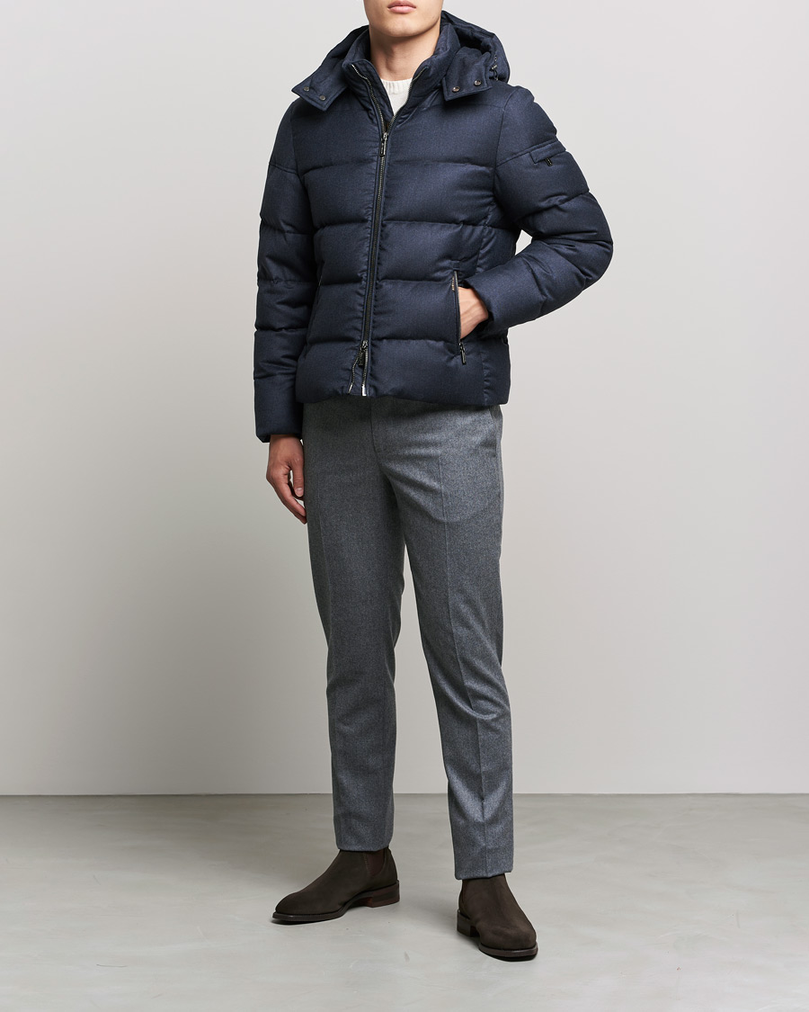 Herren | Jacken | MooRER | Brett Wool/Cashmere Hooded Jacket Blue Grey