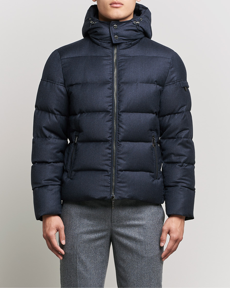 Herren | Jacken | MooRER | Brett Wool/Cashmere Hooded Jacket Blue Grey