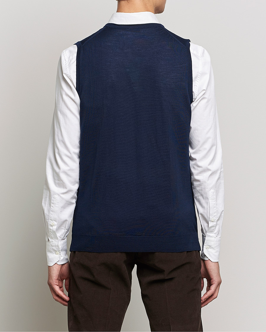 Herren | Pullover | Stenströms | Merino Slipover Navy