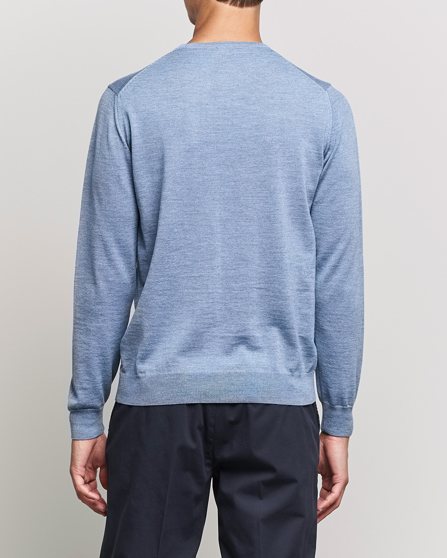 Herren | Pullover | Stenströms | Merino Crew Neck Light Blue