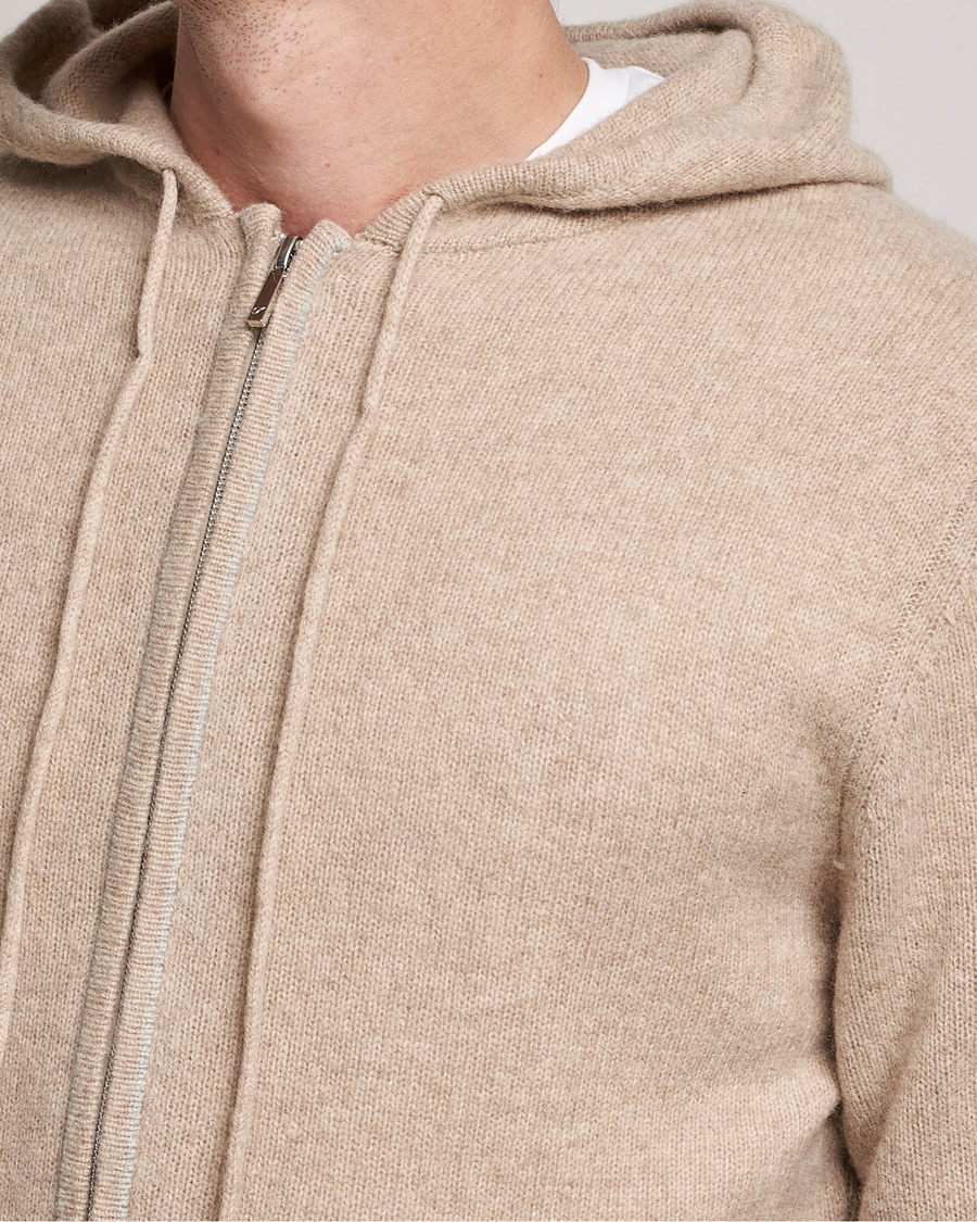 Herren | Pullover | Stenströms | Yak/Merino Full Zip Hoodie Beige