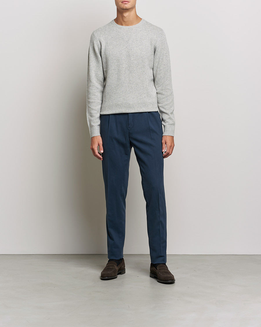 Herren | Pullover | Stenströms | Yak/Merino Crew Neck Grey