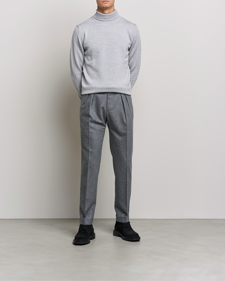Herren | Pullover | Stenströms | Chunky Merino Rollneck Light Grey