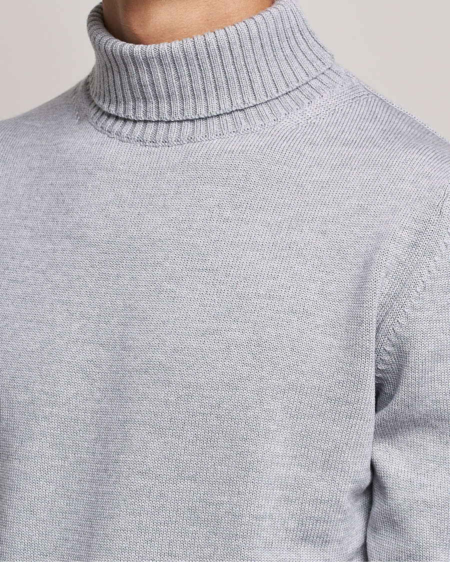 Herren | Pullover | Stenströms | Chunky Merino Rollneck Light Grey