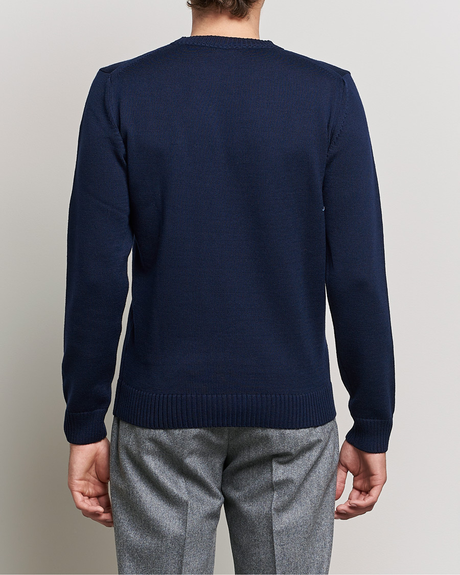 Herren | Pullover | Stenströms | Chunky Merino Crew Neck Navy
