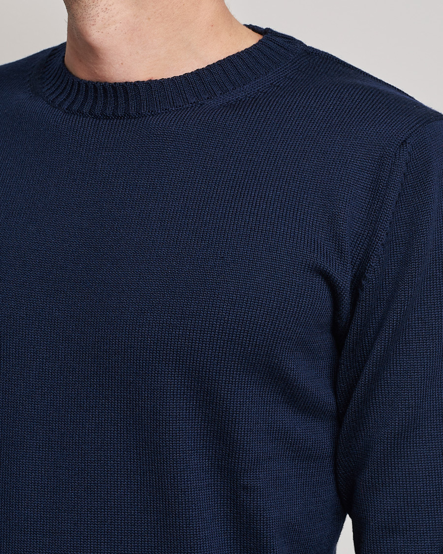 Herren | Pullover | Stenströms | Chunky Merino Crew Neck Navy
