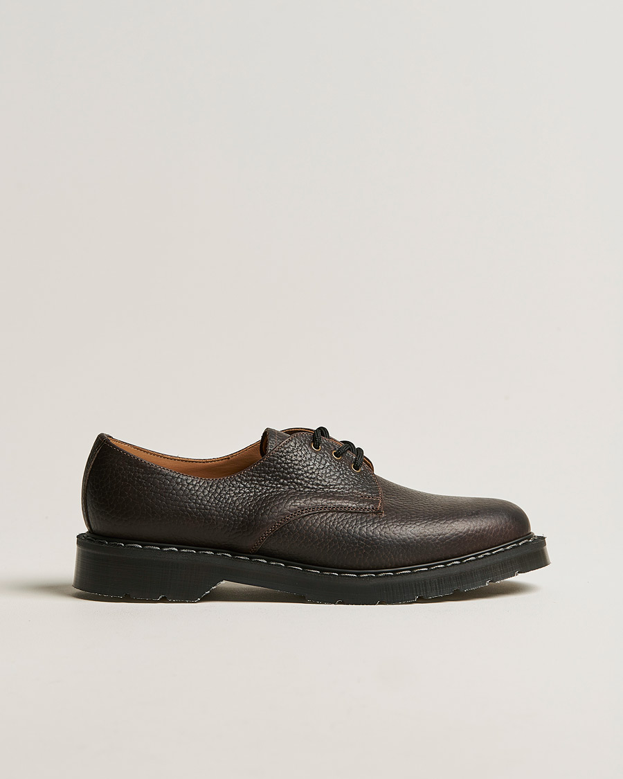 Herren | Solovair 3 Eye Gibson Shoe Dark Brown Grain | Solovair | 3 Eye Gibson Shoe Dark Brown Grain
