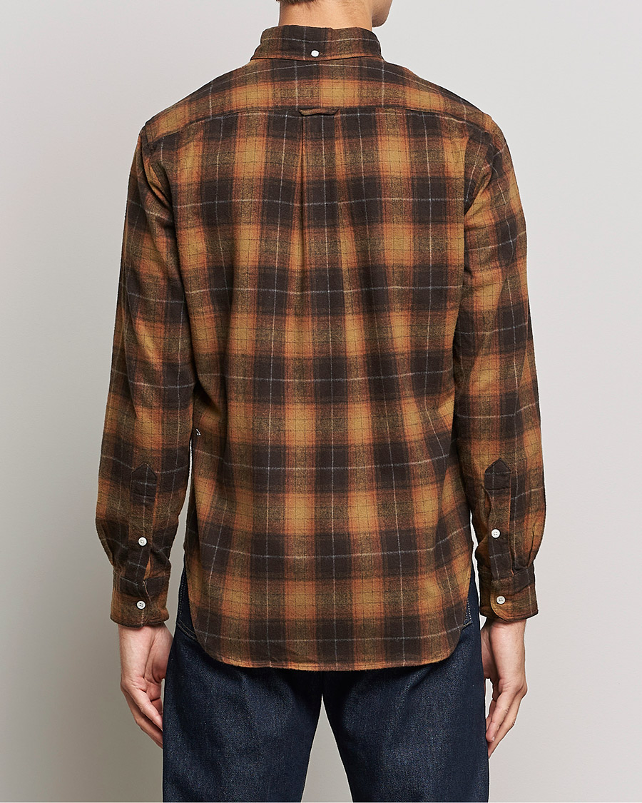 Herren | Hemden | Gitman Vintage | Button Down Shaggy Flannel Shirt Brown Check