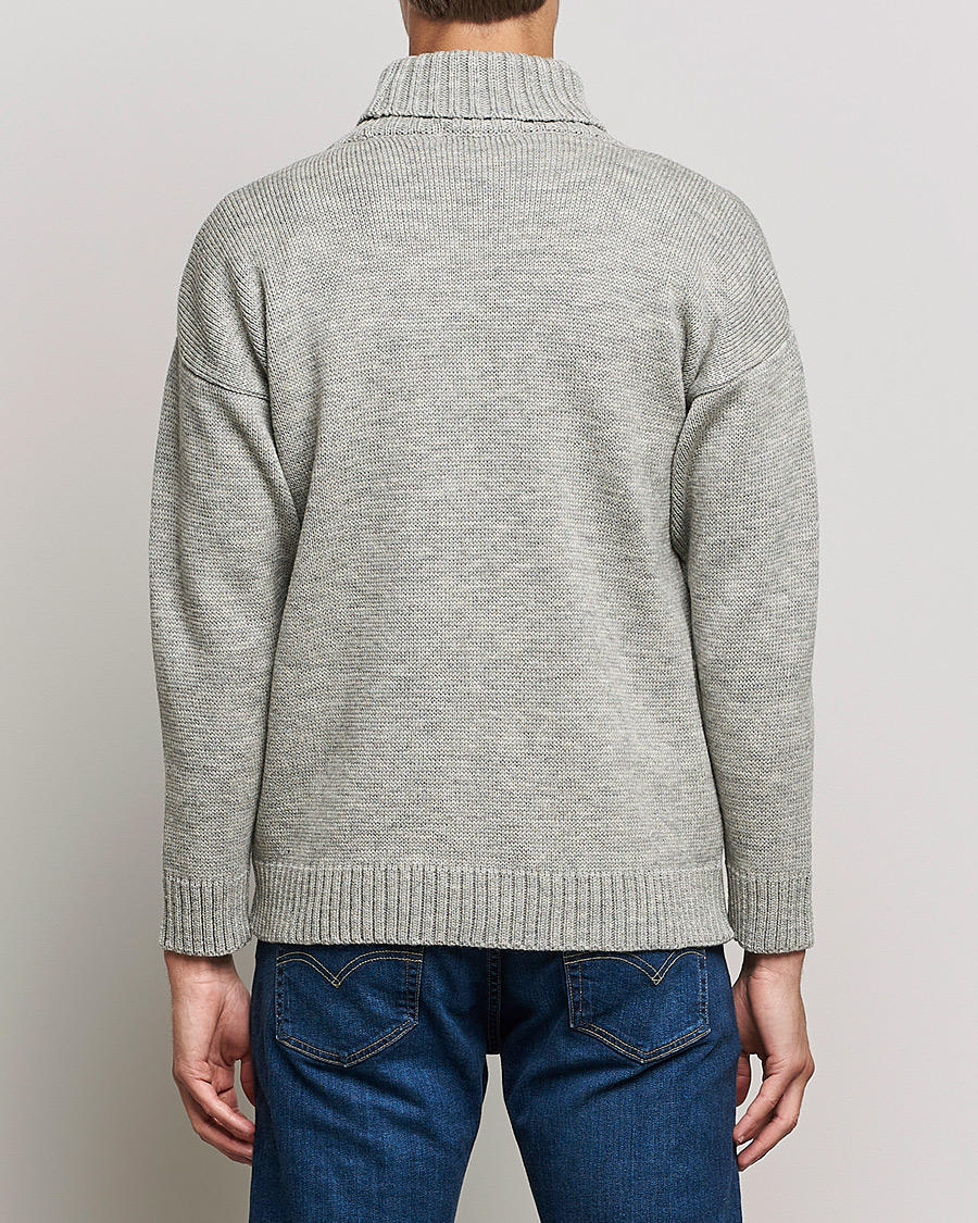 Herren | Pullover | Gloverall | Submariner Chunky Wool Roll Neck Light Grey