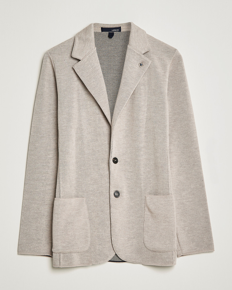 Herren | Sakkos | Lardini | Knitted Wool Blazer Beige