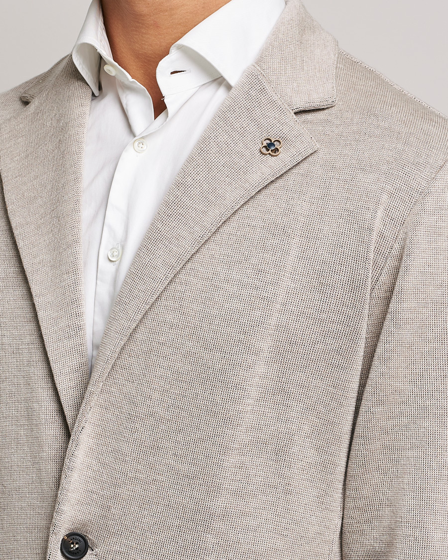 Herren | Sakkos | Lardini | Knitted Wool Blazer Beige