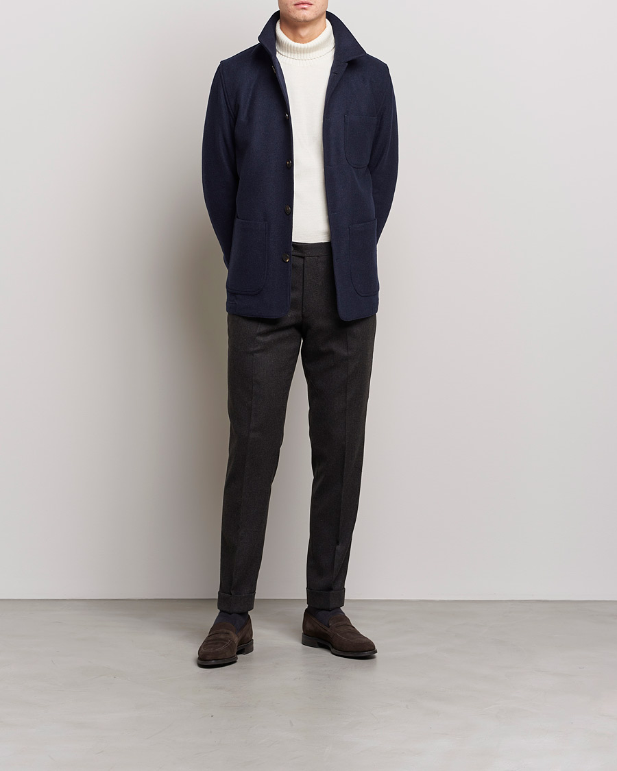 Herren | Hemden | Lardini | Wool/Cashmere Shirt Jacket Navy