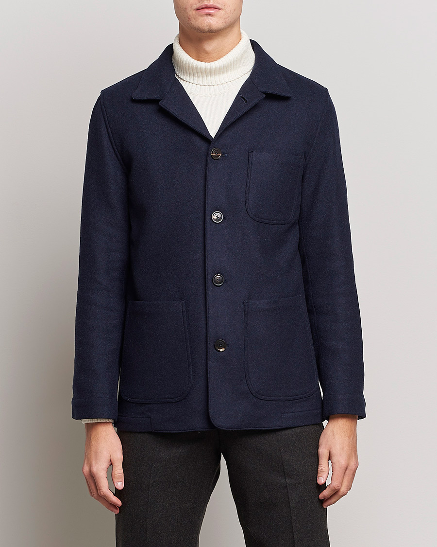 Herren | Hemden | Lardini | Wool/Cashmere Shirt Jacket Navy
