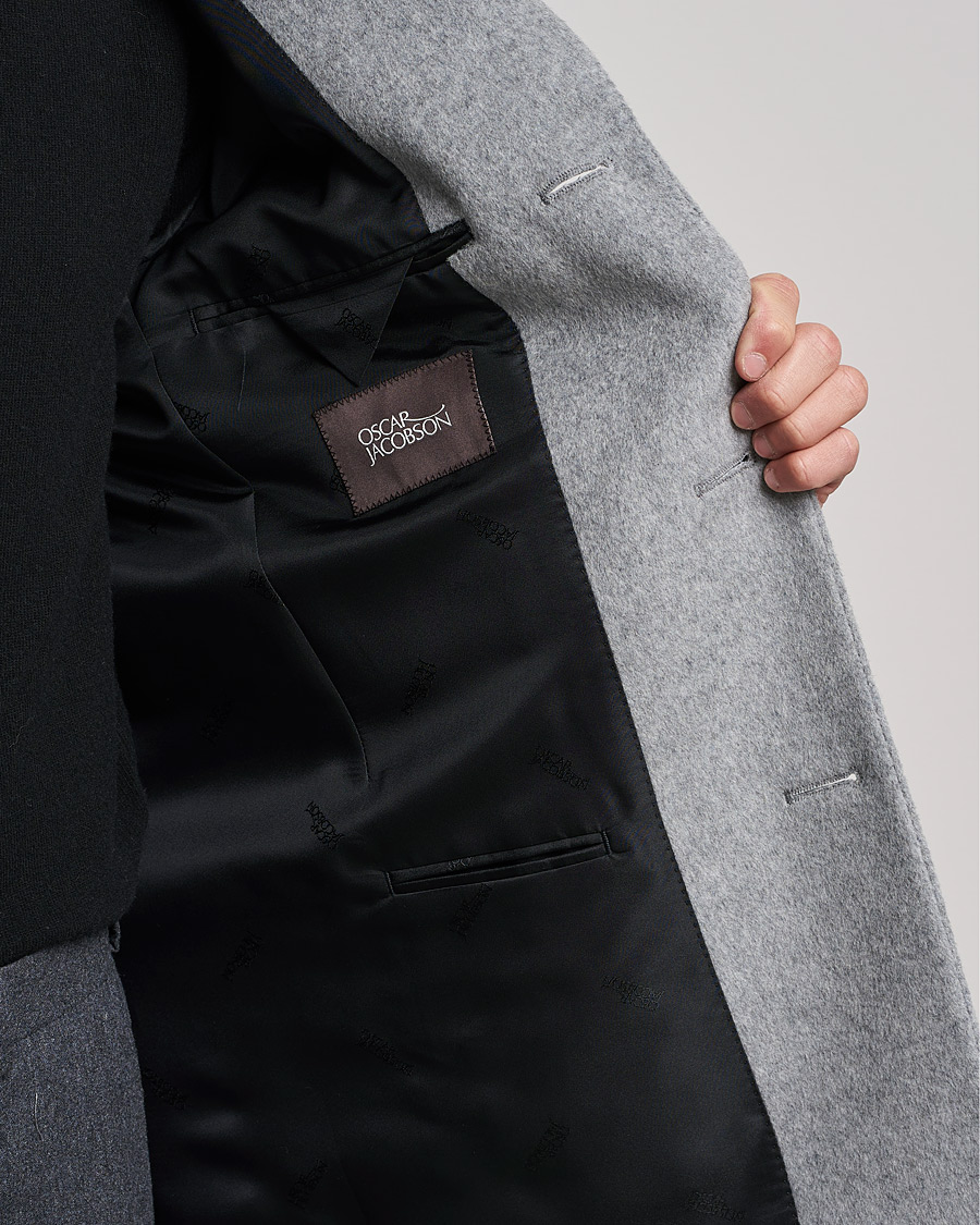 Herren | Jacken | Oscar Jacobson | Storvik Wool/Cashmere Coat Light Grey