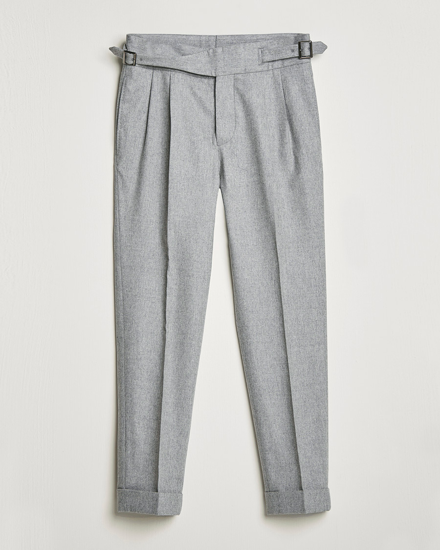 Herren | Hosen | Oscar Jacobson | Gurkha Flannel Trousers Light Grey
