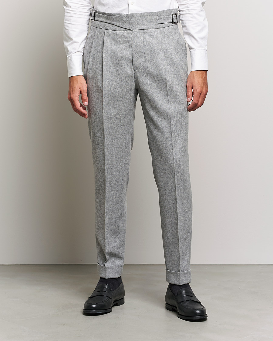 Herren | Hosen | Oscar Jacobson | Gurkha Flannel Trousers Light Grey
