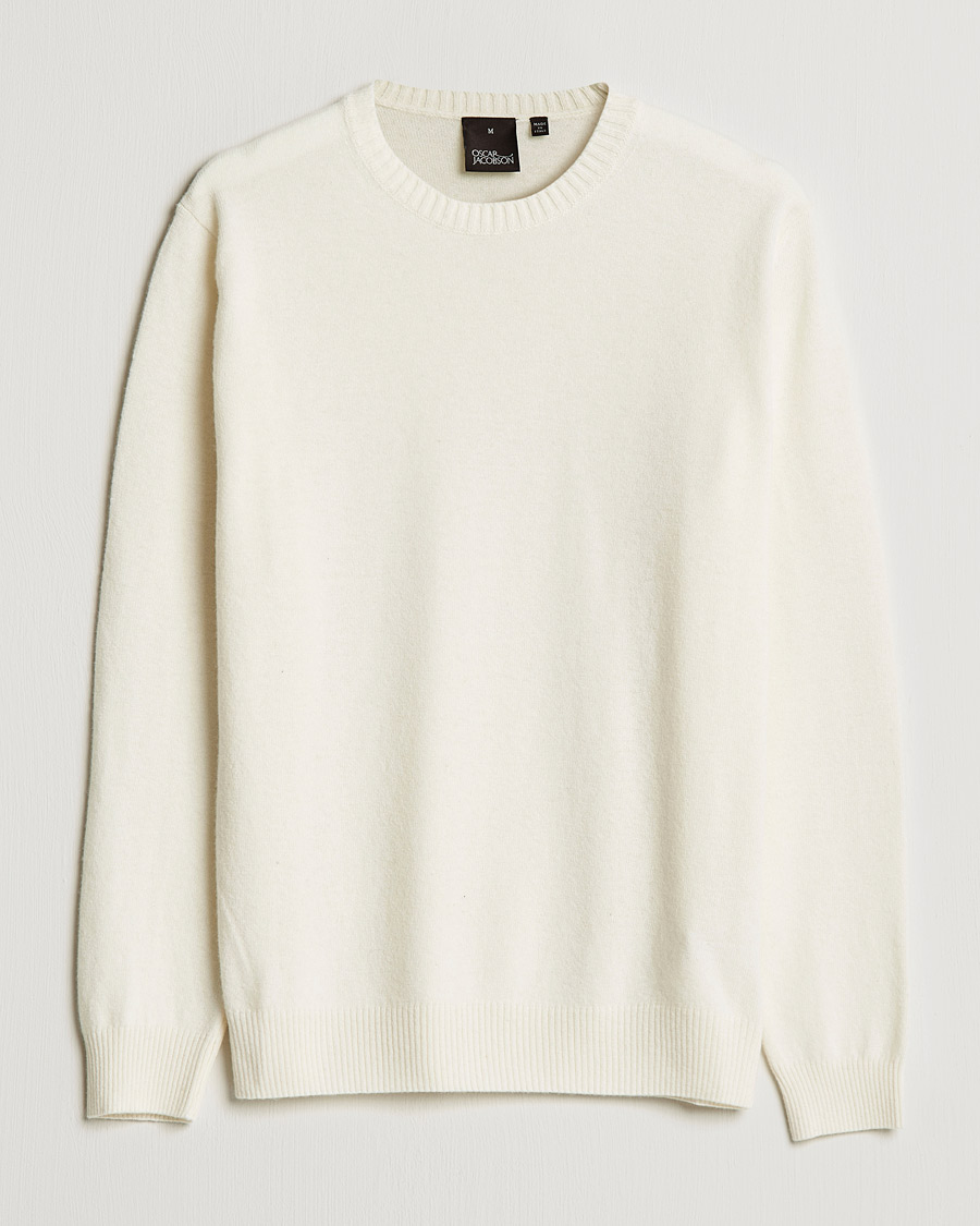 Herren | Pullover | Oscar Jacobson | Valter Wool/Cashmere Round Neck Creme