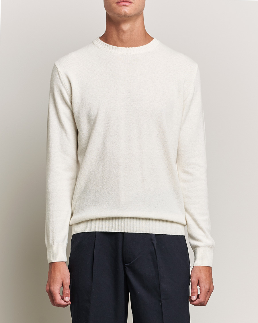 Herren | Pullover | Oscar Jacobson | Valter Wool/Cashmere Round Neck Creme