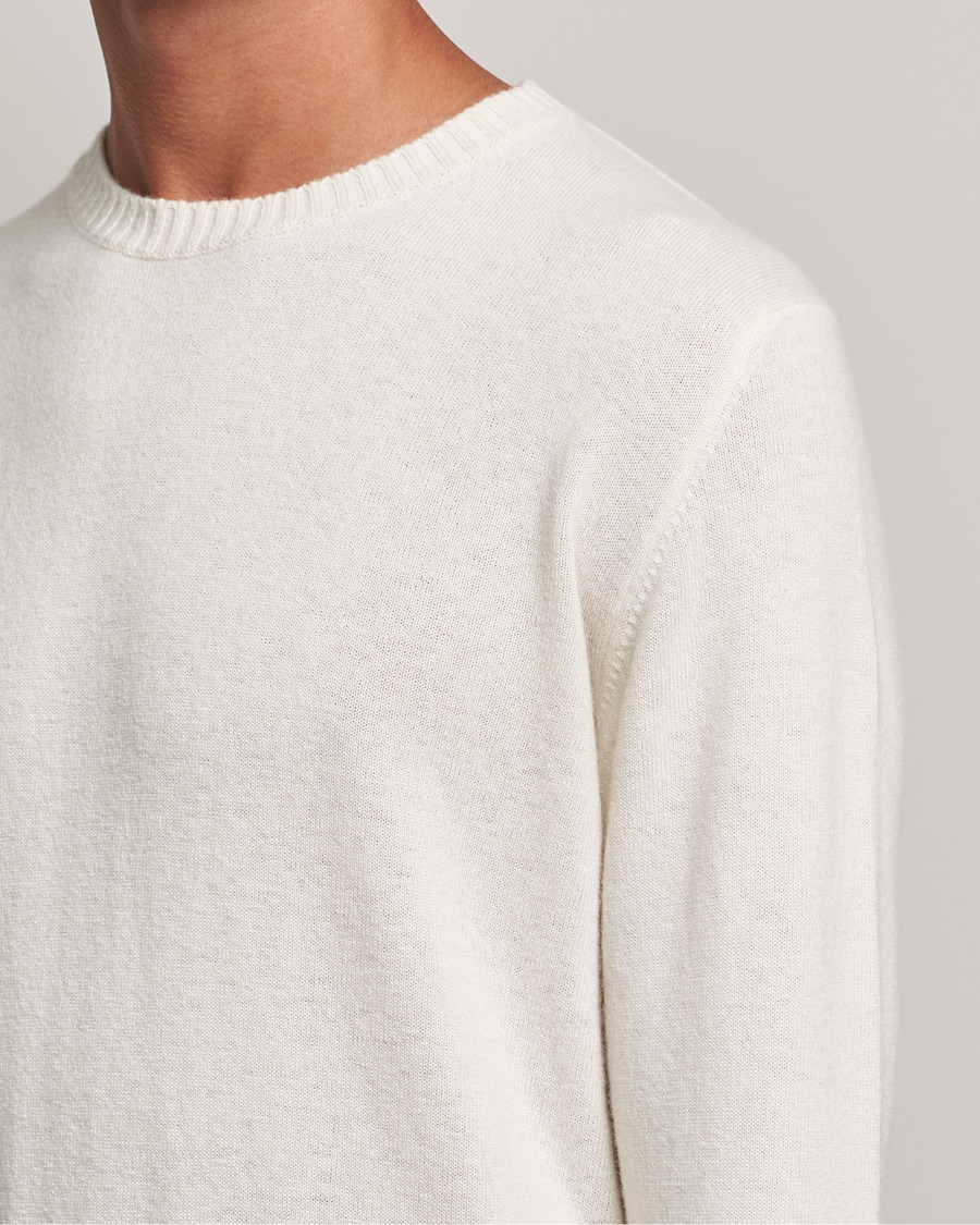 Herren | Pullover | Oscar Jacobson | Valter Wool/Cashmere Round Neck Creme