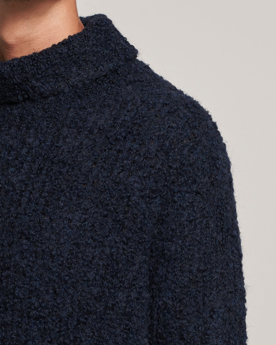 Herren | Pullover | Oscar Jacobson | Krister Wool/Alpaca Rollneck Navy