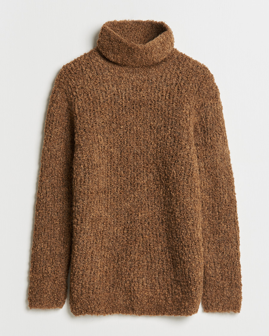 Herren | Pullover | Oscar Jacobson | Krister Wool/Alpaca Rollneck Dark Brown